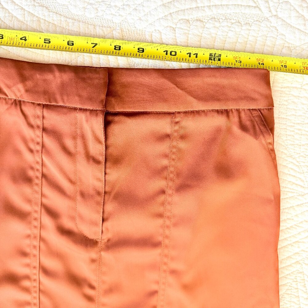 House of Harlow Brown Satin Cargo Midi Skirt Size Small - Picture 15 of 16